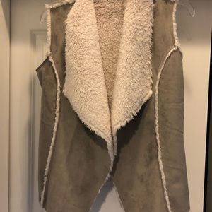 THML Faux Suede and Fur Vest